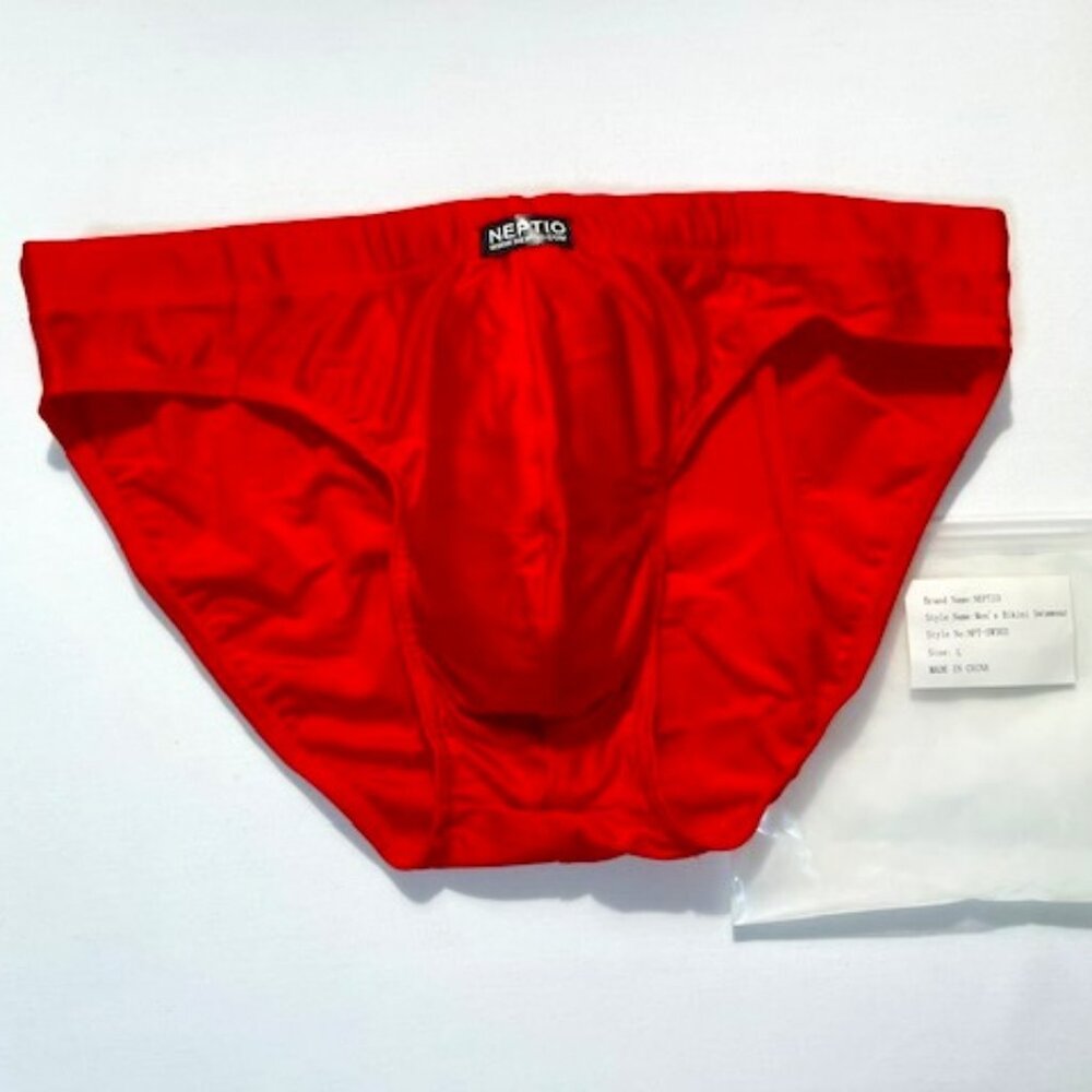 NEPITO "Playa" Low Rise Bikini Swim Brief - Red/Black - Pouch